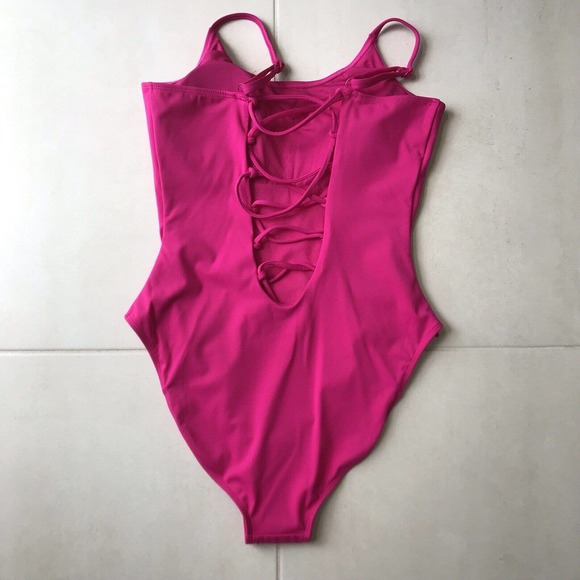 Pink Women's One Piece Swimsuit - Picture 4 of 8